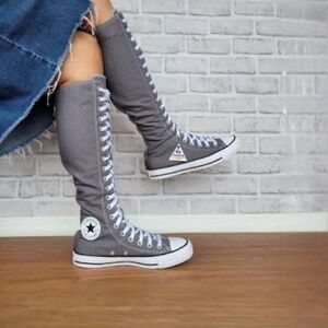 NEW Converse Knee High Sneakers Grey s Womens 10 Mens 8